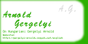 arnold gergelyi business card